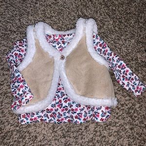 Carter’s new born top & Sherpa vest